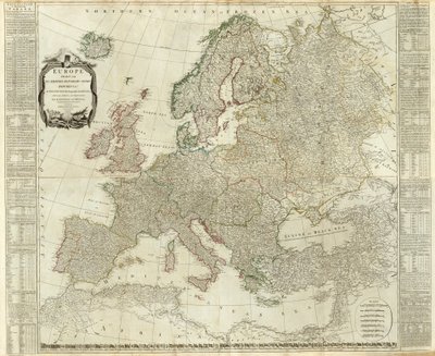 Europa verdeeld in zijn rijken, koninkrijken, staten, republieken door Thomas Kitchin